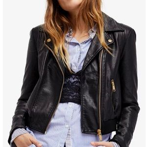 Free People Faux Leather Moto Jacket